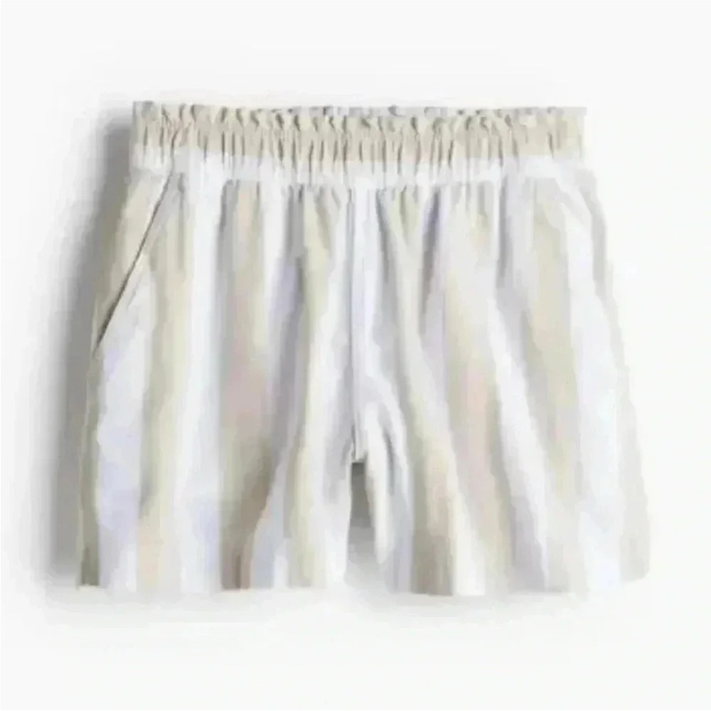 H&M linen cabana striped shorts